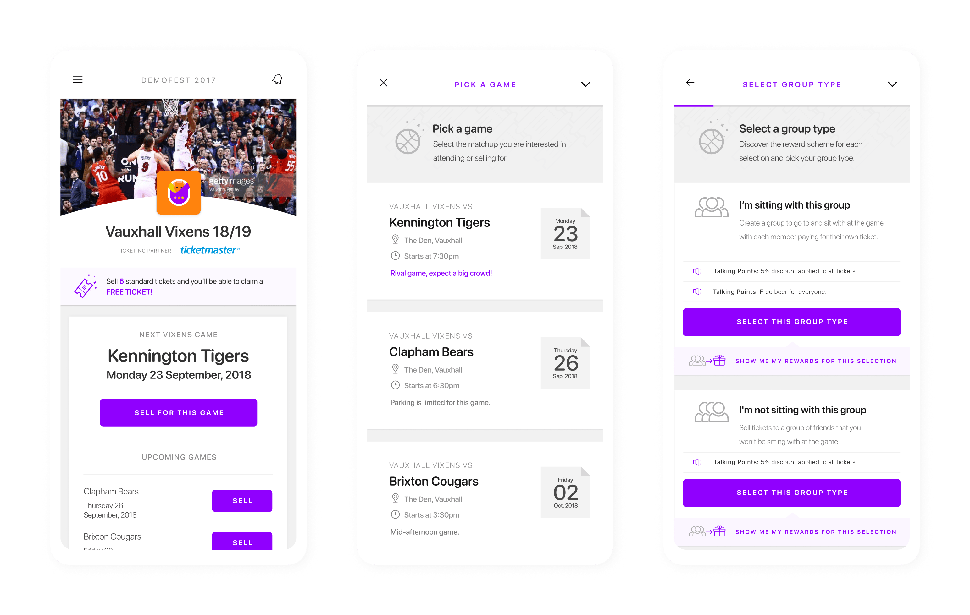 Final mobile screen - Sports Flow