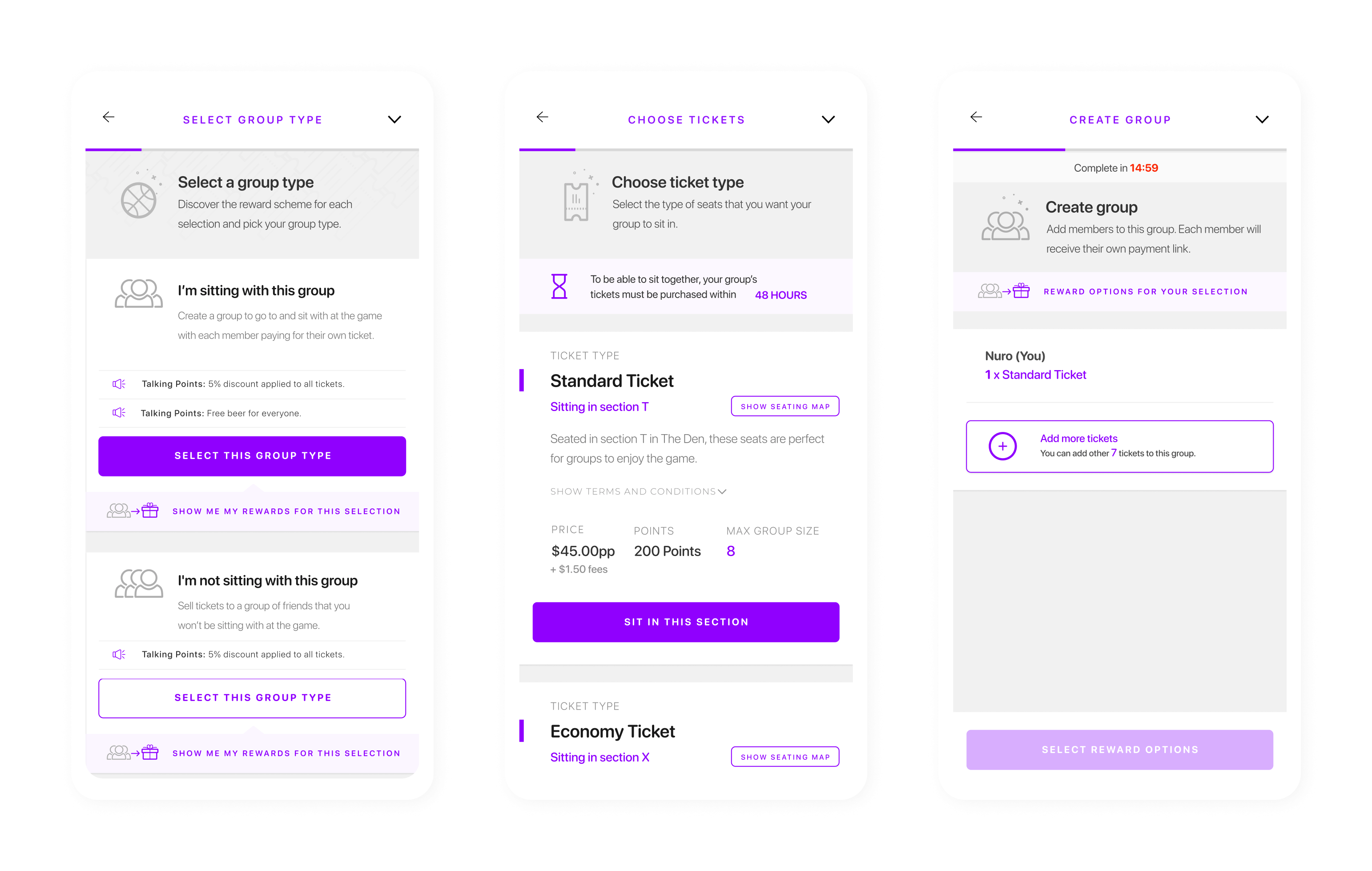 Final mobile screen - Sports Flow