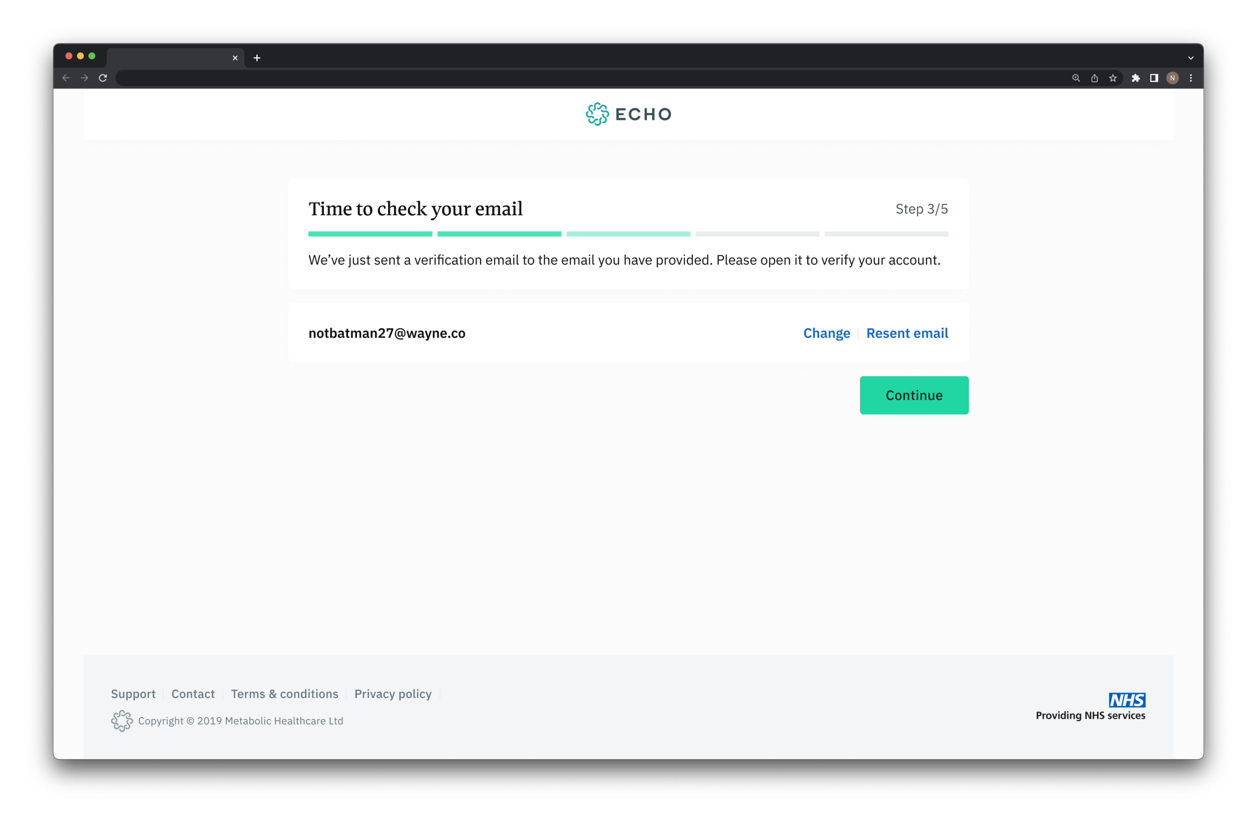 Final desktop design - Sign up flow step 3