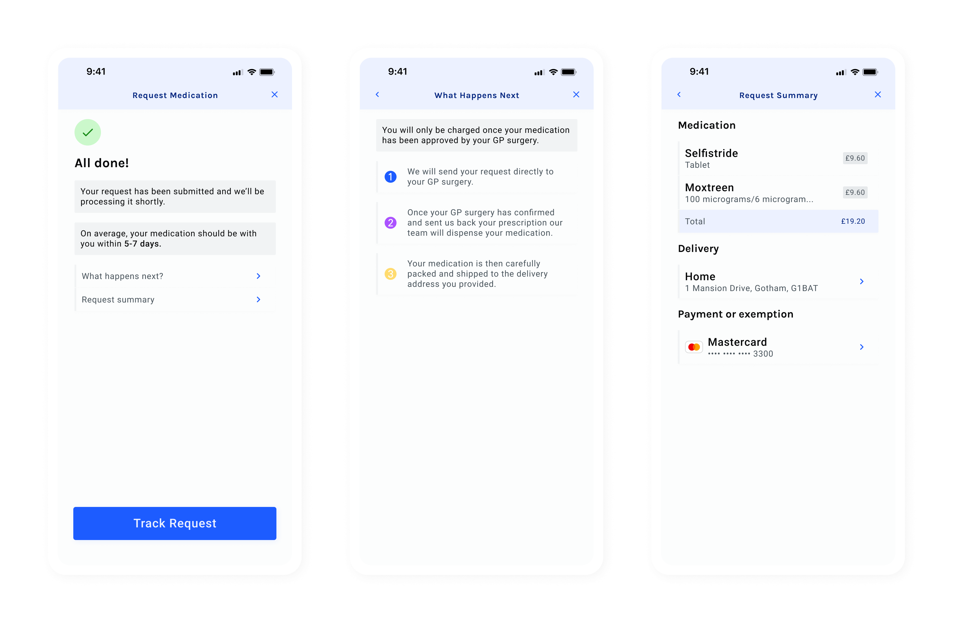 Final app designs