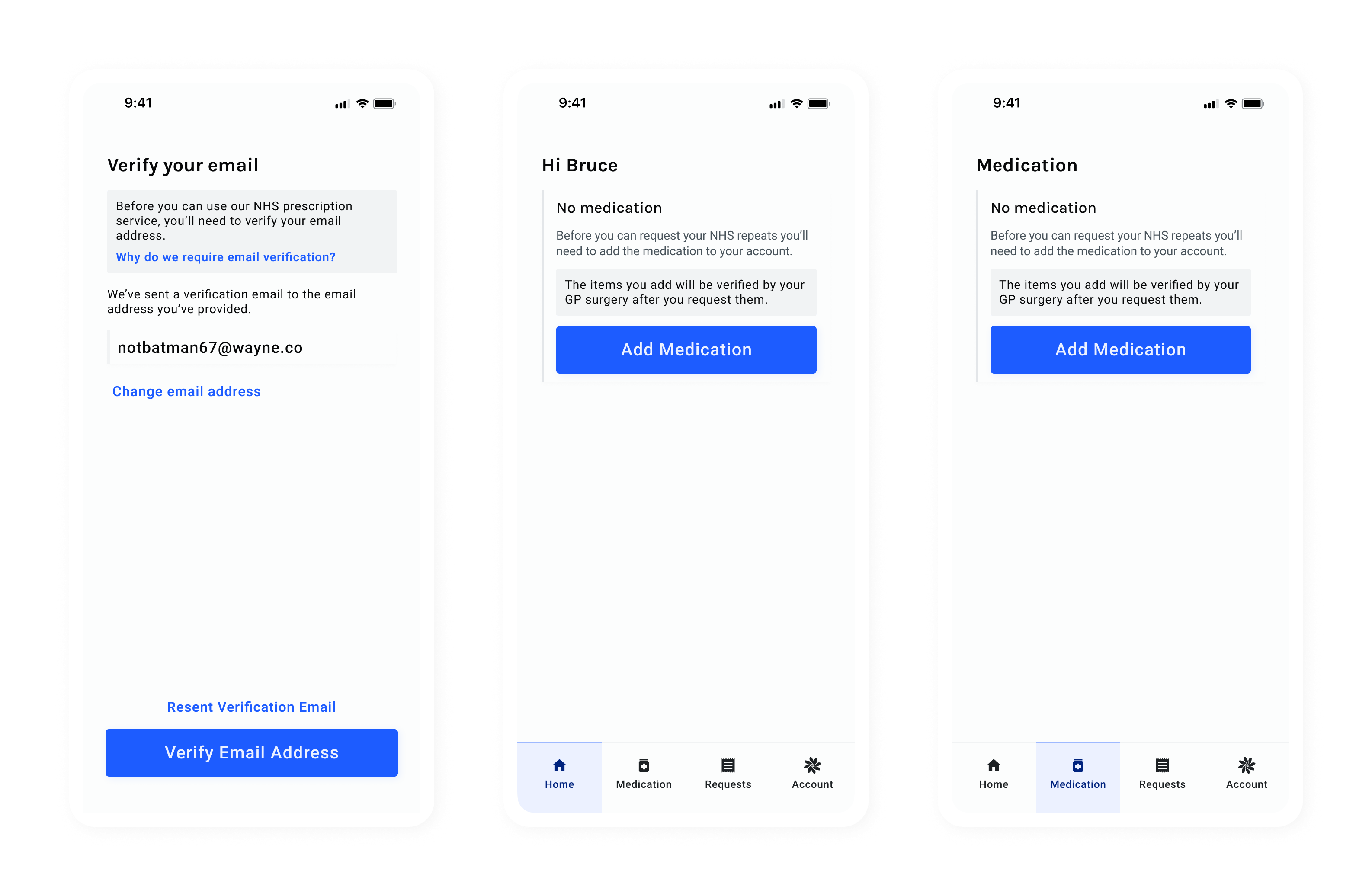 Final app designs