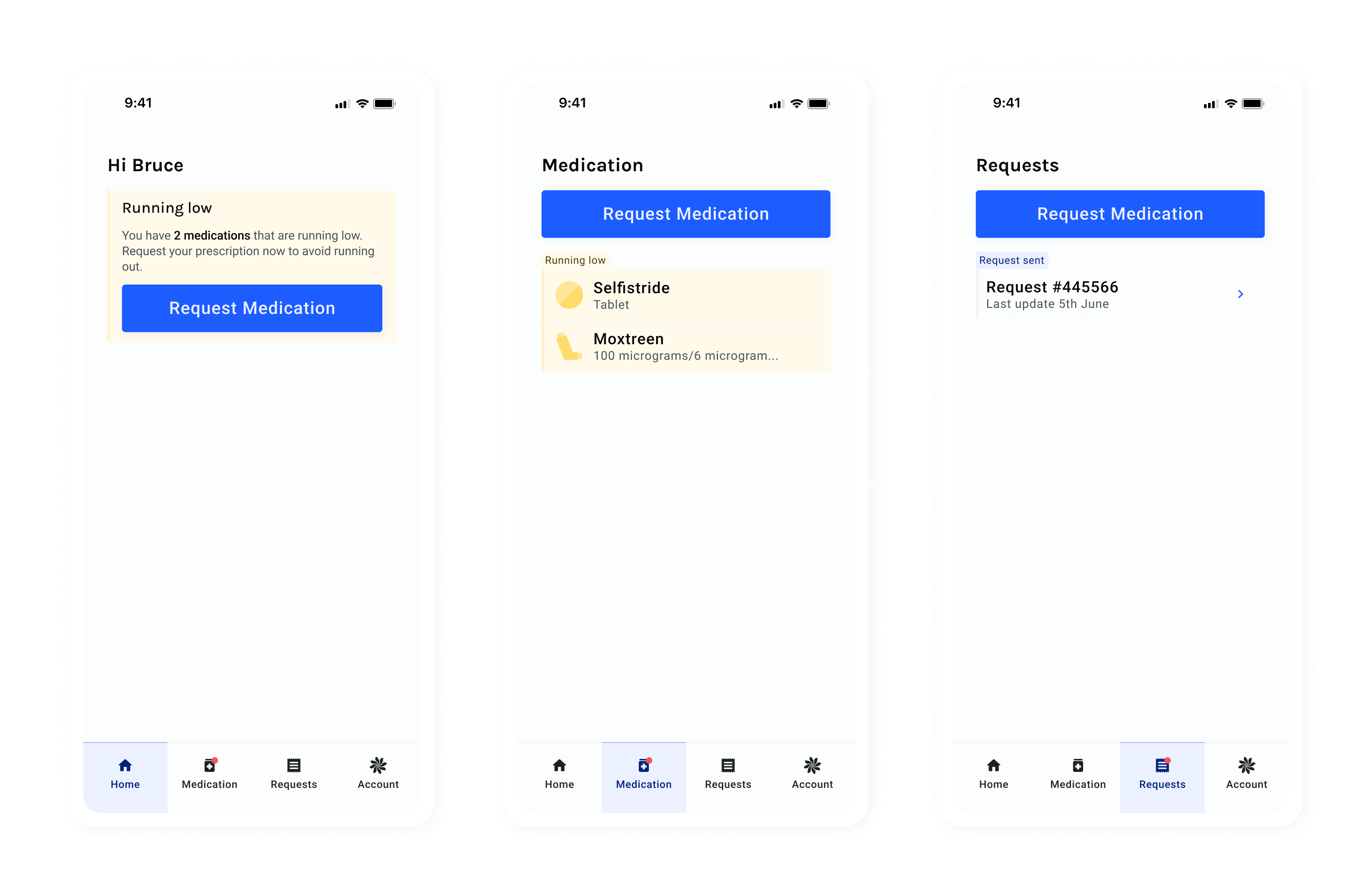 Final app designs