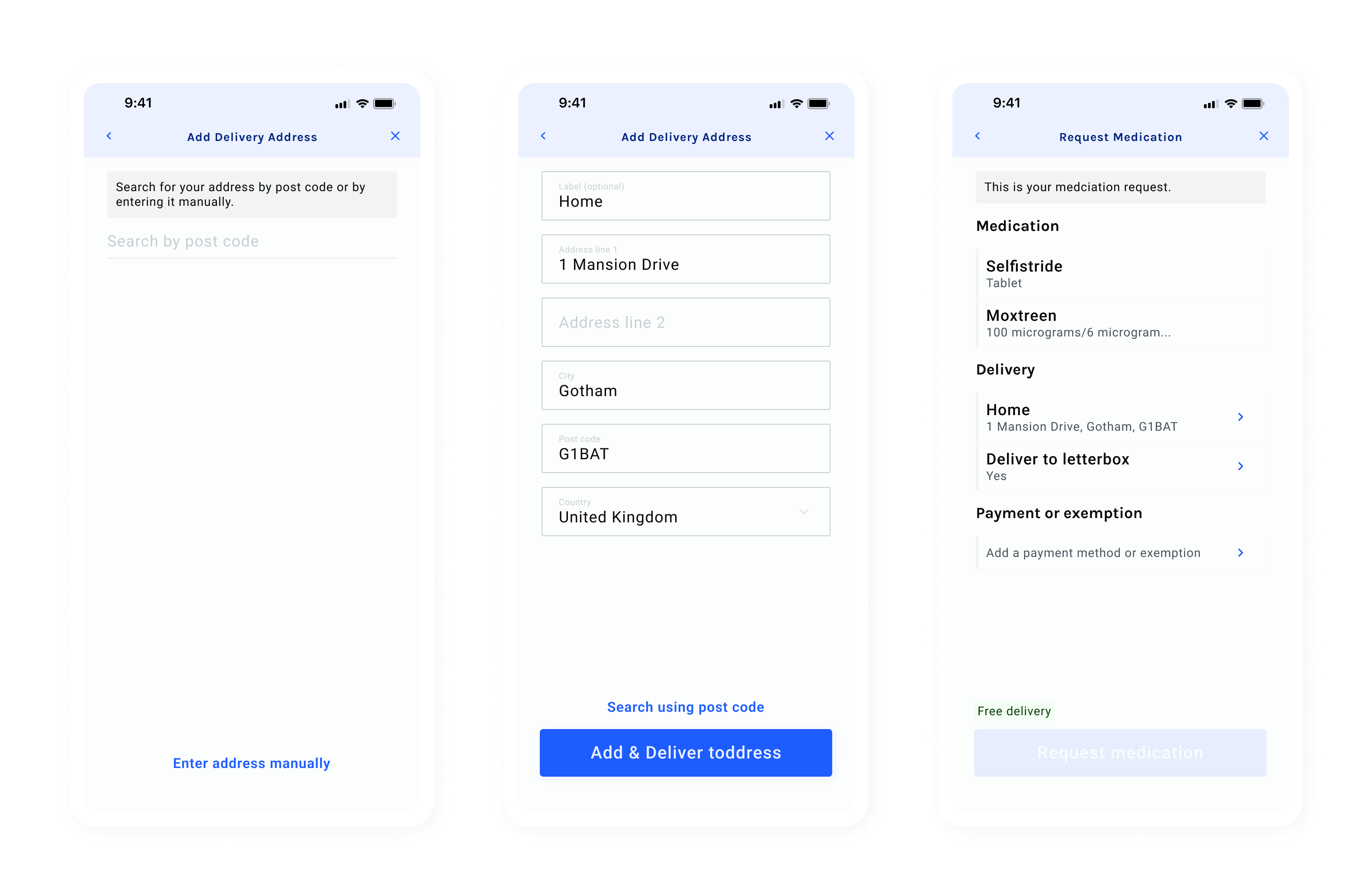 Final app designs