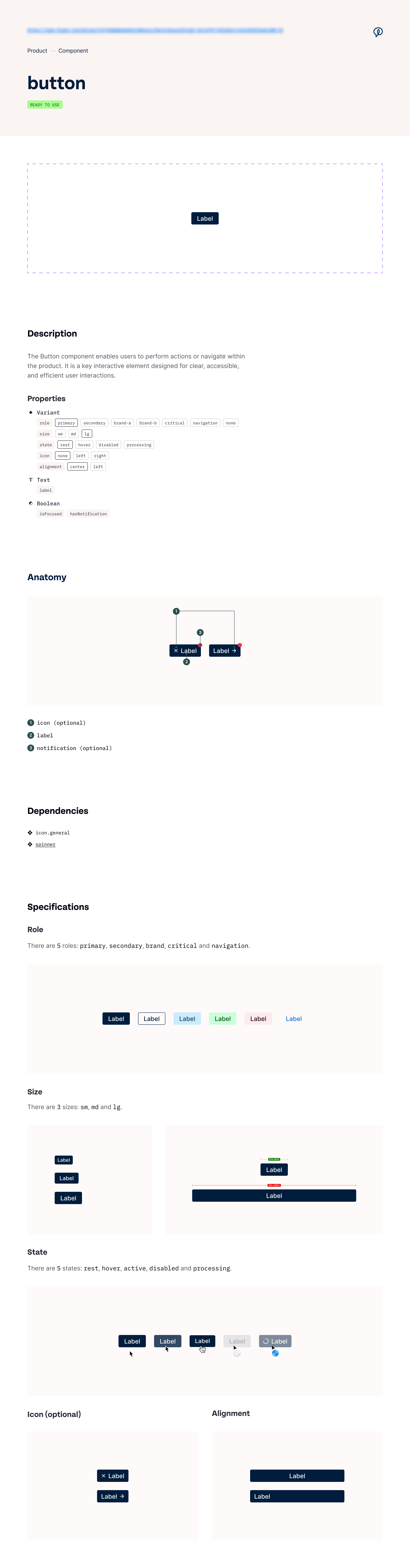 A component spec sheet generated by the plugin.