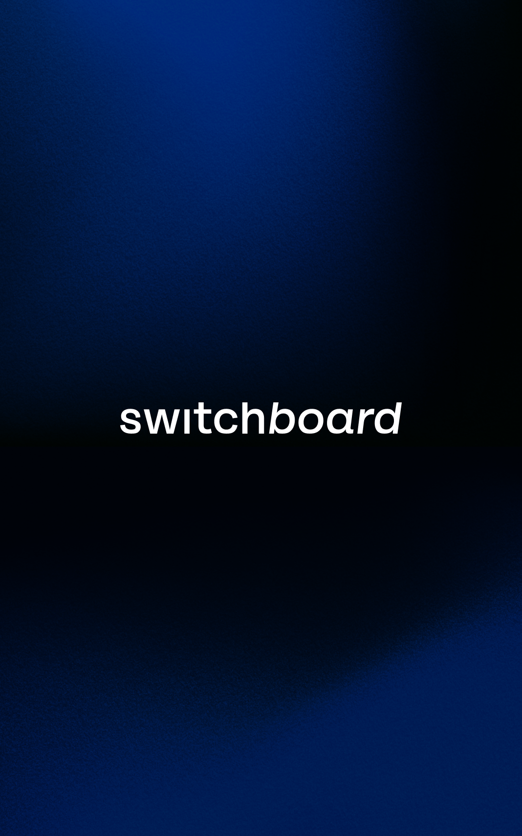The Switchboard logo on a dark blue background.